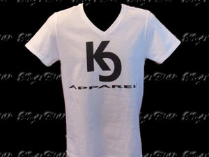 KC Apparel Men's/Short Sleeve V Wht&Blk