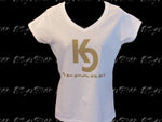 KC Apparel Women's/Short Sleeve Wht&Gld