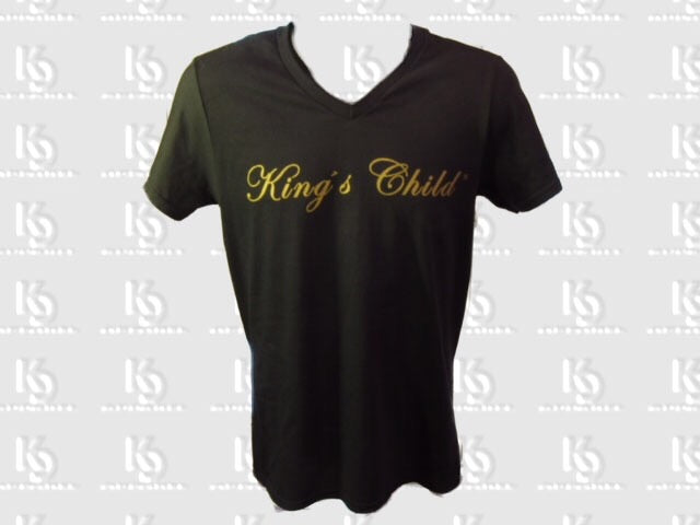 King's Child Men's/Short Sleeve V Blk&Gld